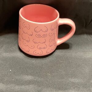 Pink Ceramic Mug with Unique Design. Brand New.